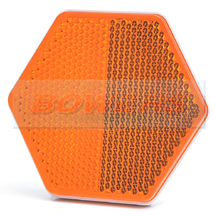 Amber Orange Hexagonal Stick On Self Adhesive Side Reflector